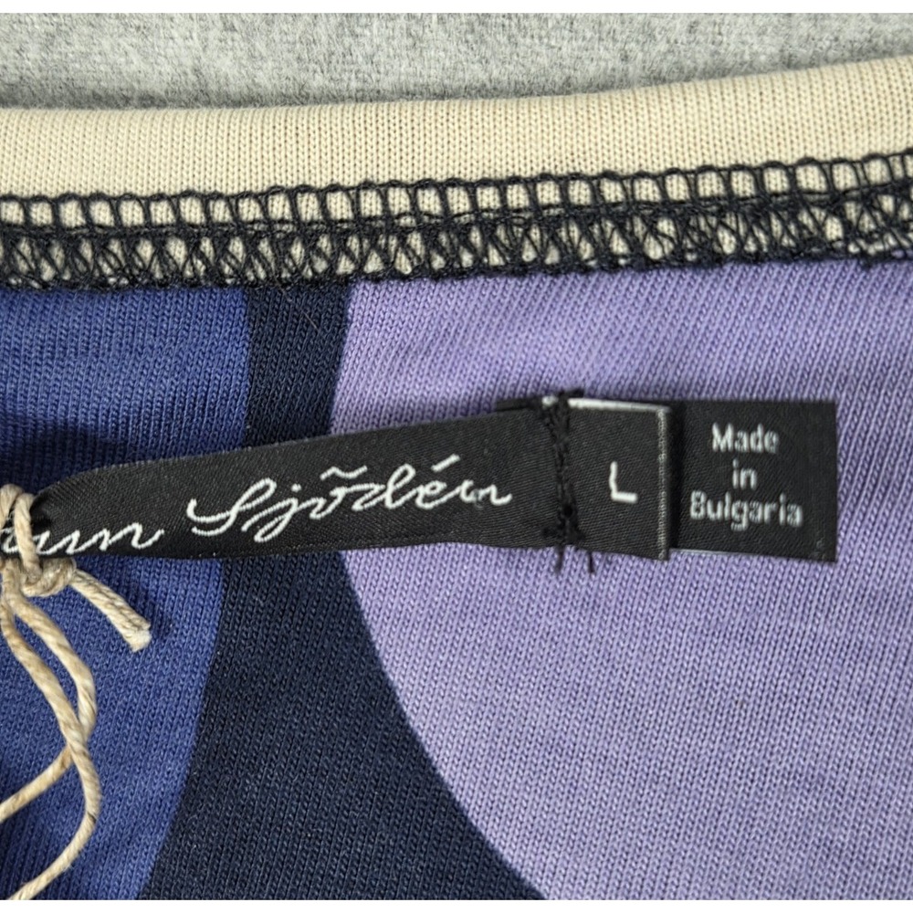 GUDRUN SJODEN L Tango Tunic Dress Purple Blue Polka Dot Organic Cotton Boho NEW - Picture 5 of 9